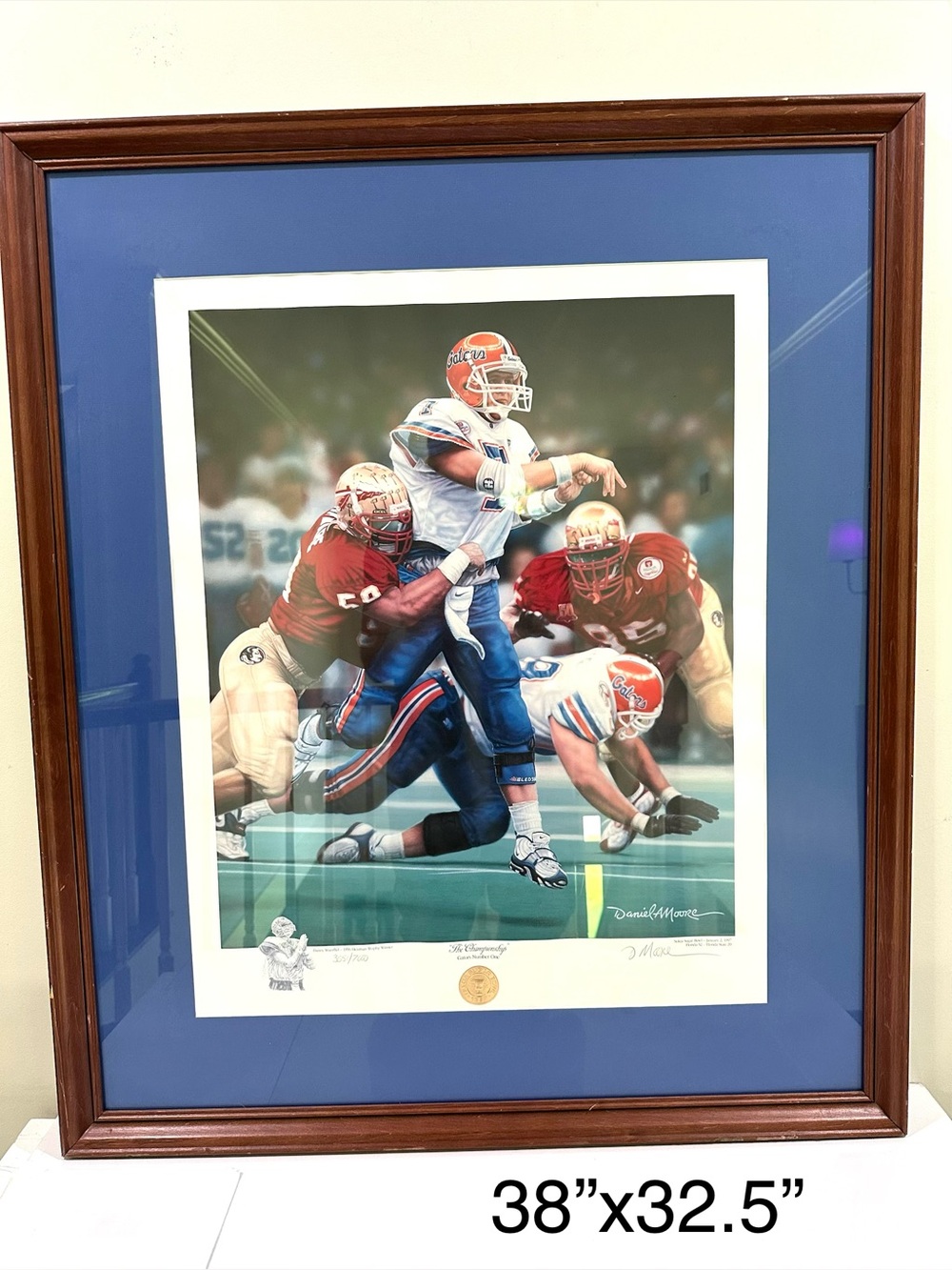 Daniel A Moore Framed Signed The Championship 1996 Florida Gators Danny Wuerffel